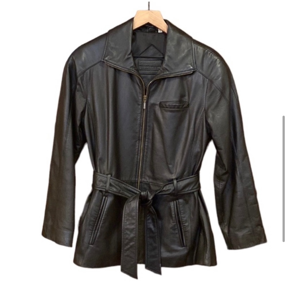 Preston & York Black Leather Jacket Small